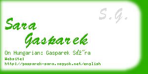 sara gasparek business card